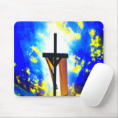 Schöner Cross Blue und gelber Himmel Mousepad (Mit Mouse)