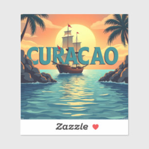 Schöner Curacao-Sonnenuntergang Aufkleber