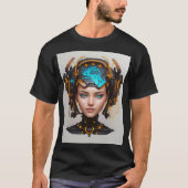 Schöner Cyborg Kopf mit Schaltkreisen T-Shirt (Vorderseite)
