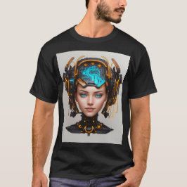 Schöner Cyborg Kopf mit Schaltkreisen T-Shirt