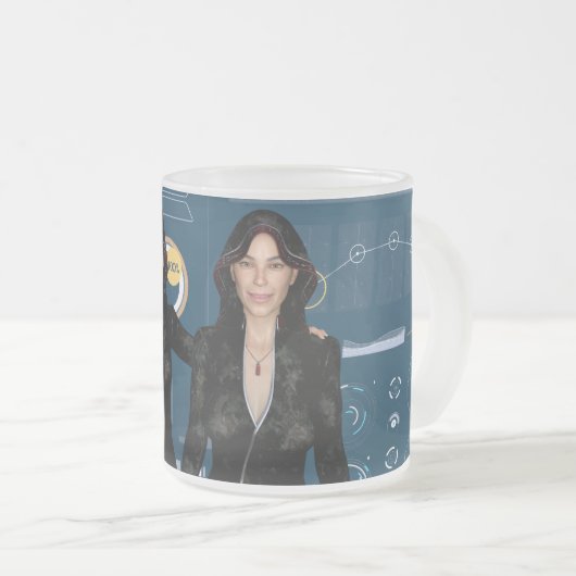 Schöner Damencomputer-Hintergrund Mattglastasse (VorderseiteRechts)