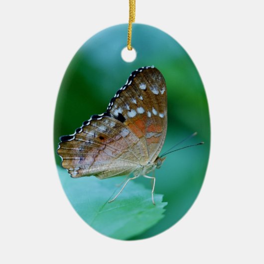 Schöner Danaus Plexippus Butterfly auf dem Leaf. Keramik Ornament (Vorne)