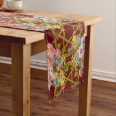 Schöner Davidsstern Mit Blumen auf Kastanienbraun Kurzer Tischläufer (Beispiel)