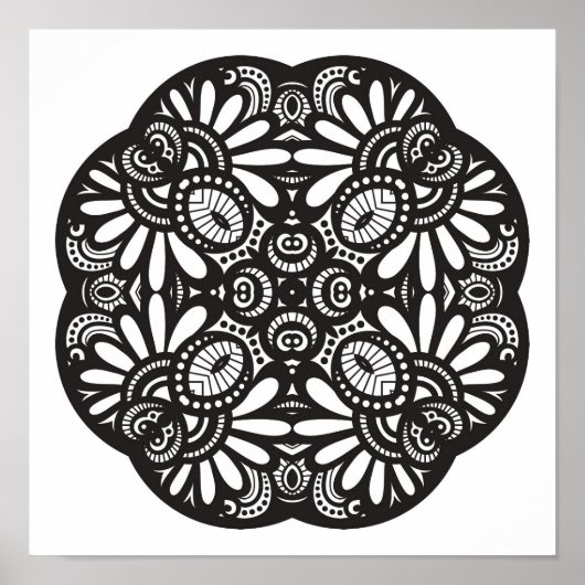 Schöner Deko Black Square Doodle 2 (Vorne)