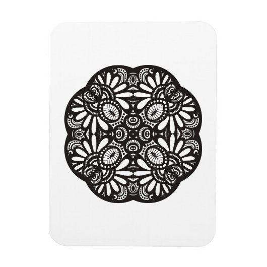 Schöner Deko Black Square Doodle Magnet (Vertikal)