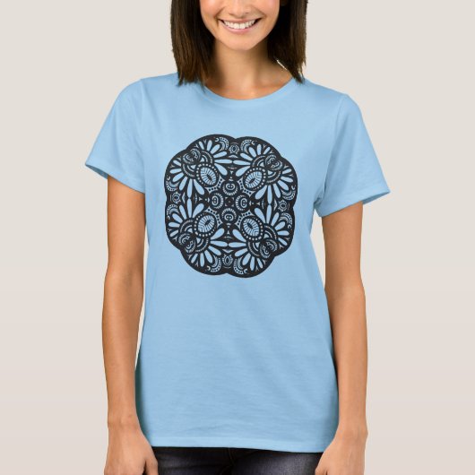 Schöner Deko Black Square Doodle T-Shirt (Vorderseite)