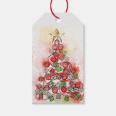 Schöner, dekorierter Weihnachtsbaum Geschenkanhänger (Vorderseite)