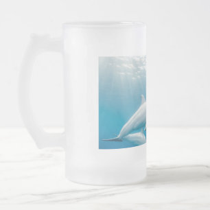 schöner Delfin Mattglas Bierglas