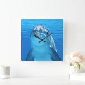 Schöner Delphin Quadratische Wanduhr (Zuhause)