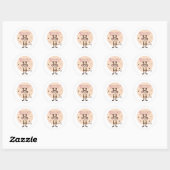 Schöner Desaster Kawaii Funny Monkey Pink Brown Runder Aufkleber (Blatt)