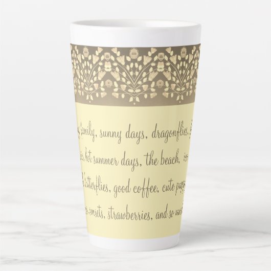 Schöner Designer Inspiration Milchtasse (Vorderseite)