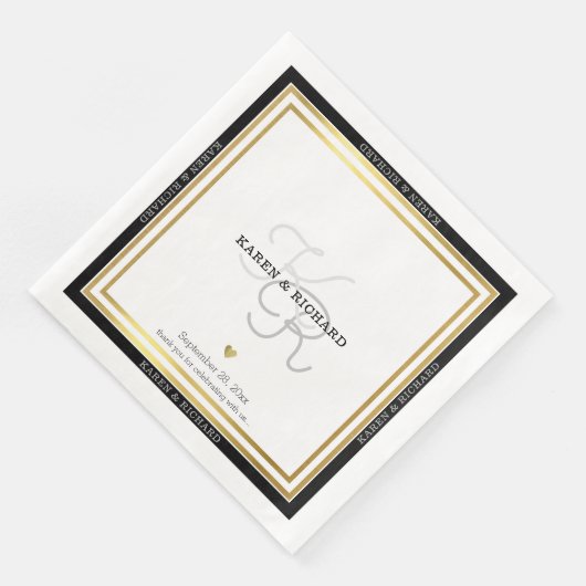 Schöner detaillierter mit Monogramm Empfang / weiß Serviette (Ecke)