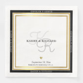 Schöner detaillierter mit Monogramm Empfang / weiß Serviette (Vorderseite)