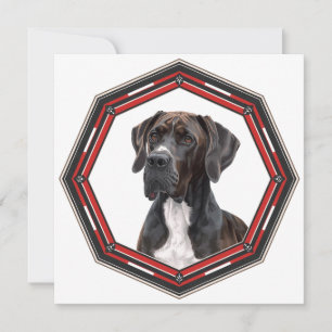 Schöner Deutsche Dogge in einem Rahmen Einladung
