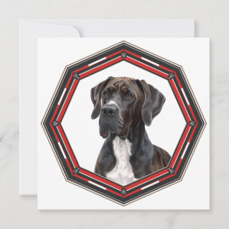 Schöner Deutsche Dogge in einem Rahmen Einladung