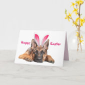 Schöner deutscher Schäferhund Bunny Ears Happy Oas Karte (Gelbe Blume)