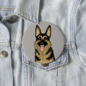 Schöner Deutscher Schäferhund Cartoon Haustier Kun Button (Beispiel)