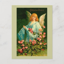 Schöner deutscher Vintager Ostern-Engel Feiertagspostkarte