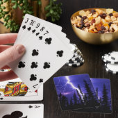schöner Donner über dem Wald Spielkarten (In Situ)