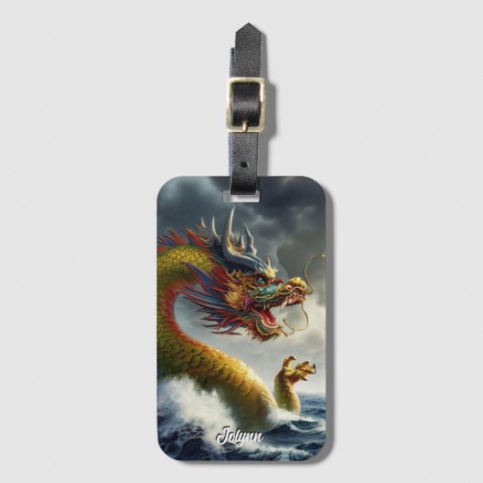 Schöner Drache Gepäckanhänger (Vorderseite Vertikal)