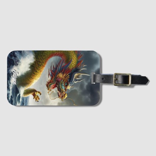 Schöner Drache Gepäckanhänger (Vorderseite (Horizontal))