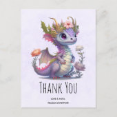 Schöner Drache mit eleganter Krone Danke Postkarte (Vorderseite)