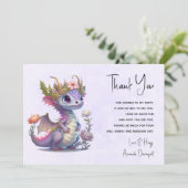 Schöner Drache mit eleganter Krone Dankeskarte (Stehend Vorderseite)