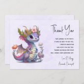 Schöner Drache mit eleganter Krone Dankeskarte (Vorne/Hinten)