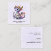 Schöner Drache mit eleganter Krone Quadratische Visitenkarte (Vorne/Hinten)