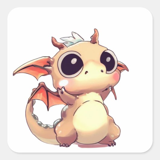 Schöner Drache, schöne Augen Quadratischer Aufkleber (Vorderseite)