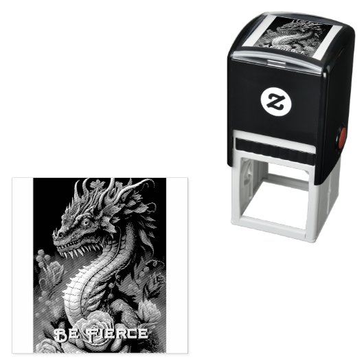 Schöner Drache und Blume Permastempel (Beispiel)