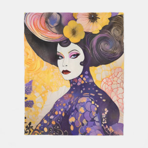 Schöner Drag Queen Klimt Style Fleecedecke