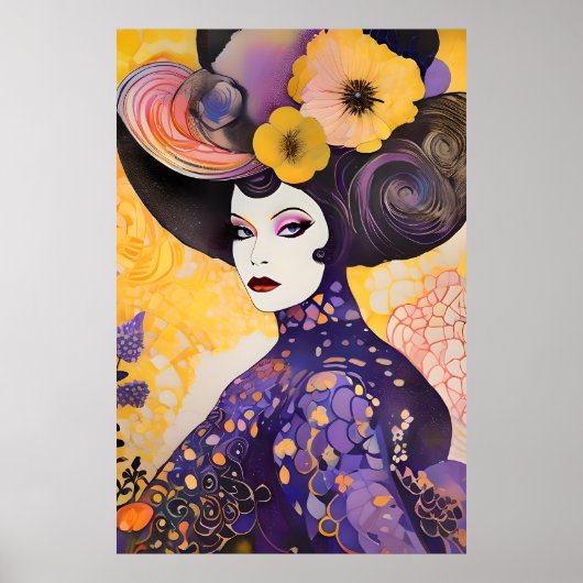 Schöner Drag Queen Klimt Style Poster (Vorne)