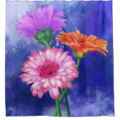 Schöner Drei Farben Gerberas Duschvorhang (Vorderseite)