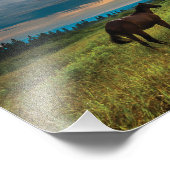 Schöner Druck auf Pferd und Landschaft (Ecke)