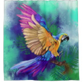 Schöner Duschvorhang aus Farbpapagei (Vorderseite)