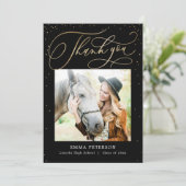 Schöner EDITABLE COLOR Abschluss Vielen Dank Dankeskarte (Stehend Vorderseite)