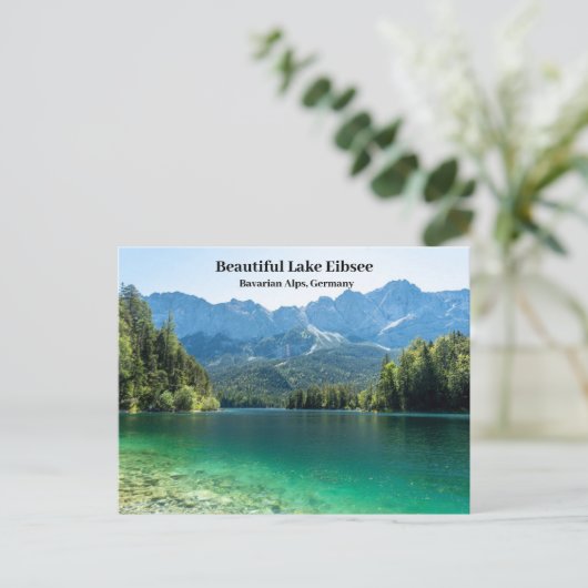 Schöner Eibsee Bayerische Alpen Deutschland Postkarte (Stehend Vorderseite)