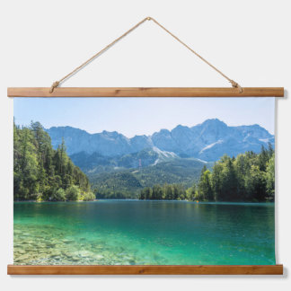 Schöner Eibsee Bayerische Alpen Deutschland Wandteppich Mit Holzrahmen