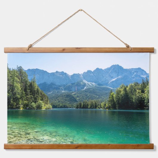 Schöner Eibsee Bayerische Alpen Deutschland Wandteppich Mit Holzrahmen (Vorne)