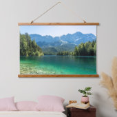 Schöner Eibsee Bayerische Alpen Deutschland Wandteppich Mit Holzrahmen (Schlafzimmer)