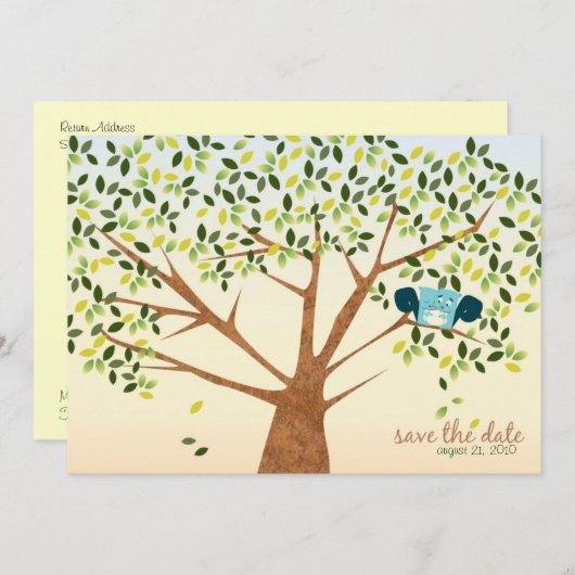 Schöner Eichhörnchenbaum Save the Date (Vorne/Hinten)