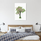 Schöner einsamer Baum mit kleinen rosa Blume Leinwanddruck (Insitu (Schlafzimmer))