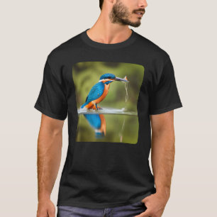 Schöner Eisvogel, der einen Fisch fängt T-Shirt