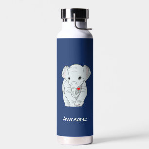 Schöner Elefant auf Blau Trinkflasche