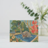 Schöner Elefant im Pool Postkarte (Stehend Vorderseite)