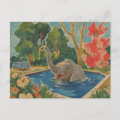 Schöner Elefant im Pool Postkarte (Vorderseite)