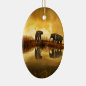 schöner Elefant Thailand-Sonnenuntergang Keramikornament (Rechts)