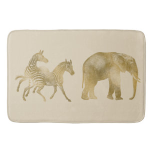 Schöner Elefant u. Zebras Badematte