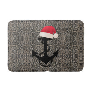 schöner, eleganter ANCHOR mit WEIHNACHTSMANNMÜTZ Badematte